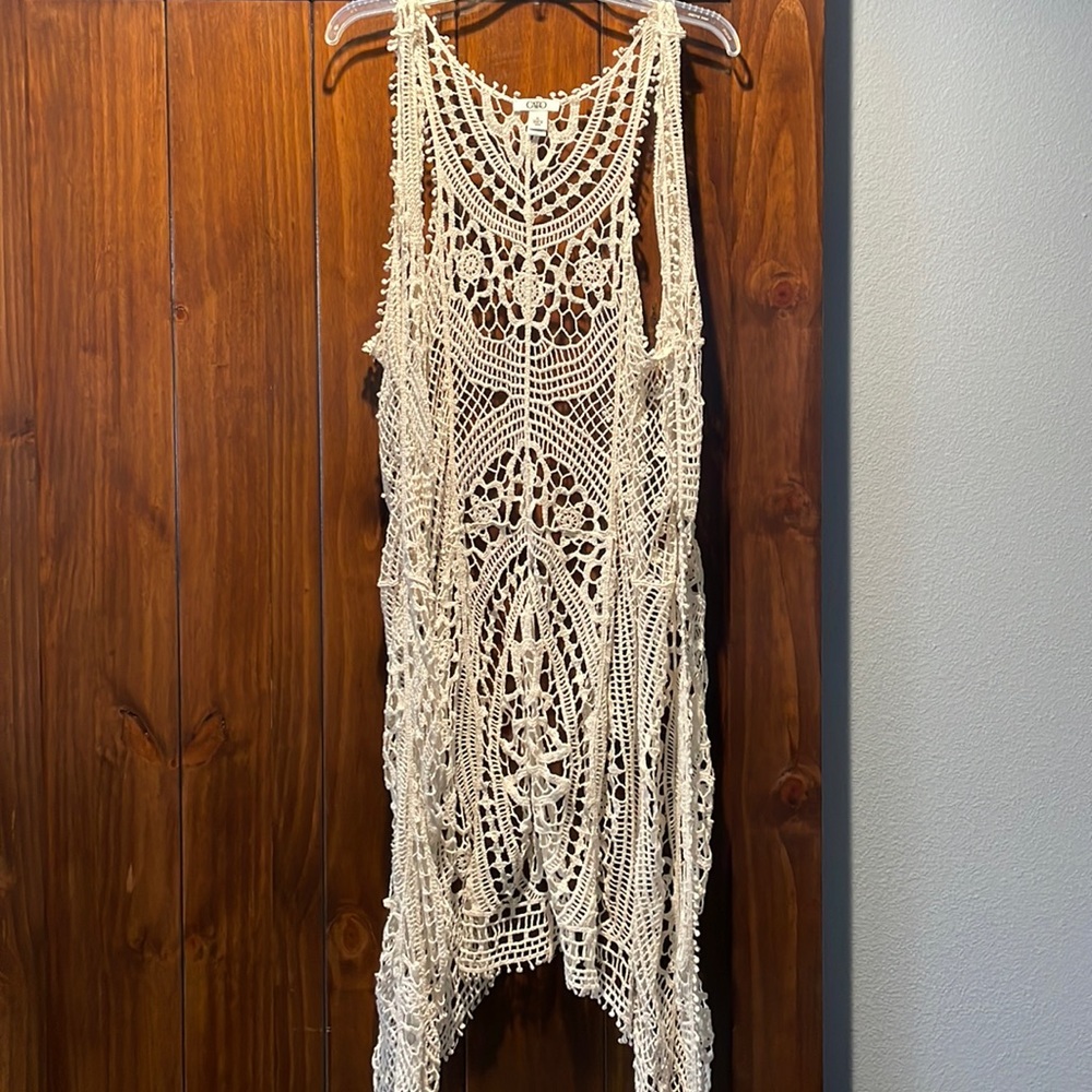 Crocheted tank cardigan